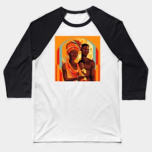 African Mom and Dad with Child Baseball T-Shirt